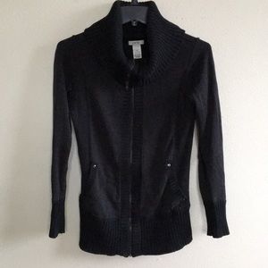 Cache zip up collar sweater